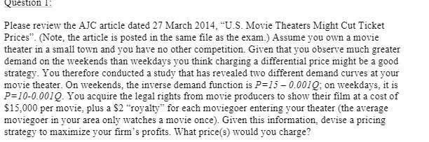 Question 1: Please review the AJC article dated 27 March 2014,