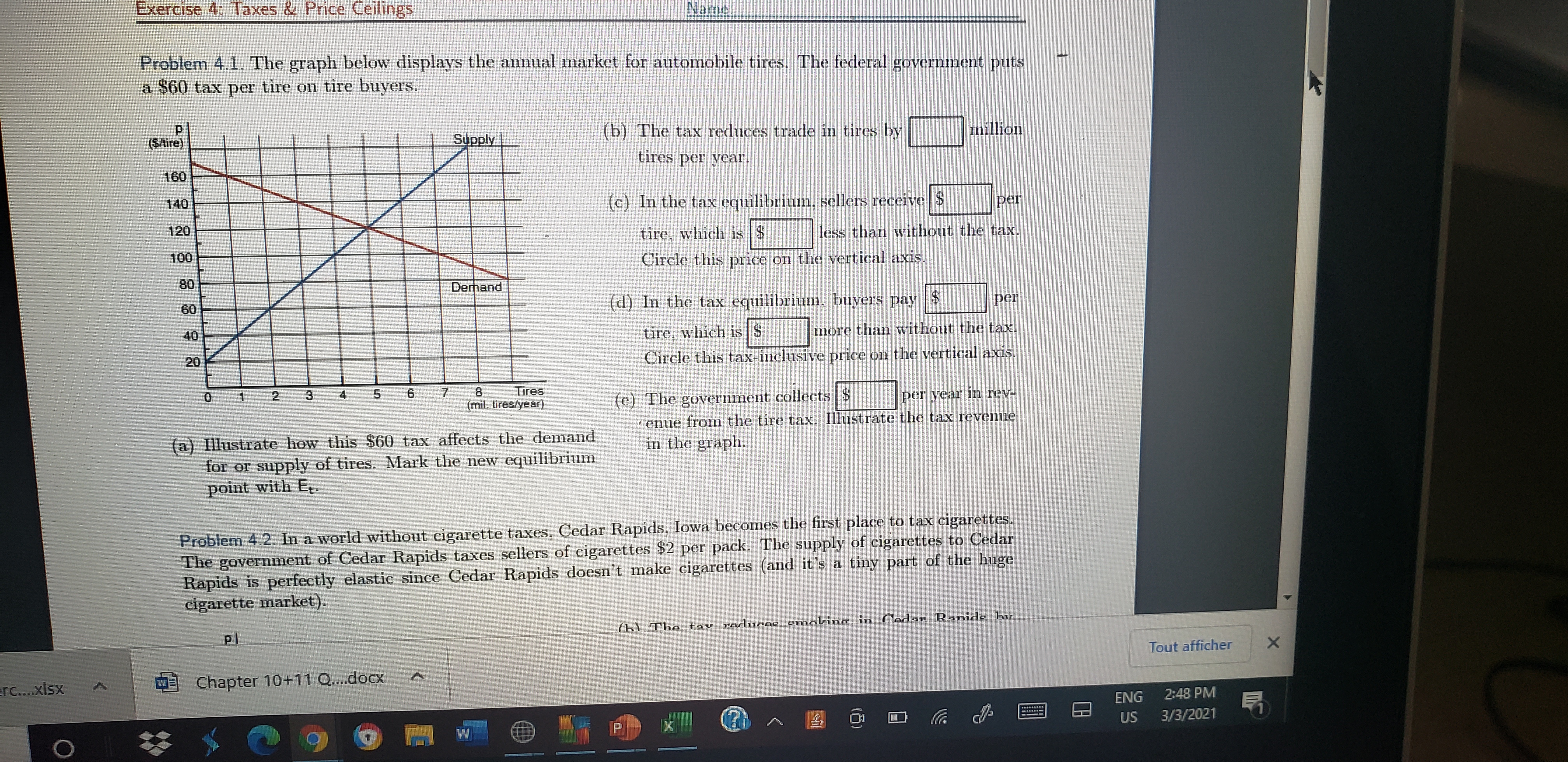 tax equilibrium, sellers receive $ 120 per 100 tire, which is $