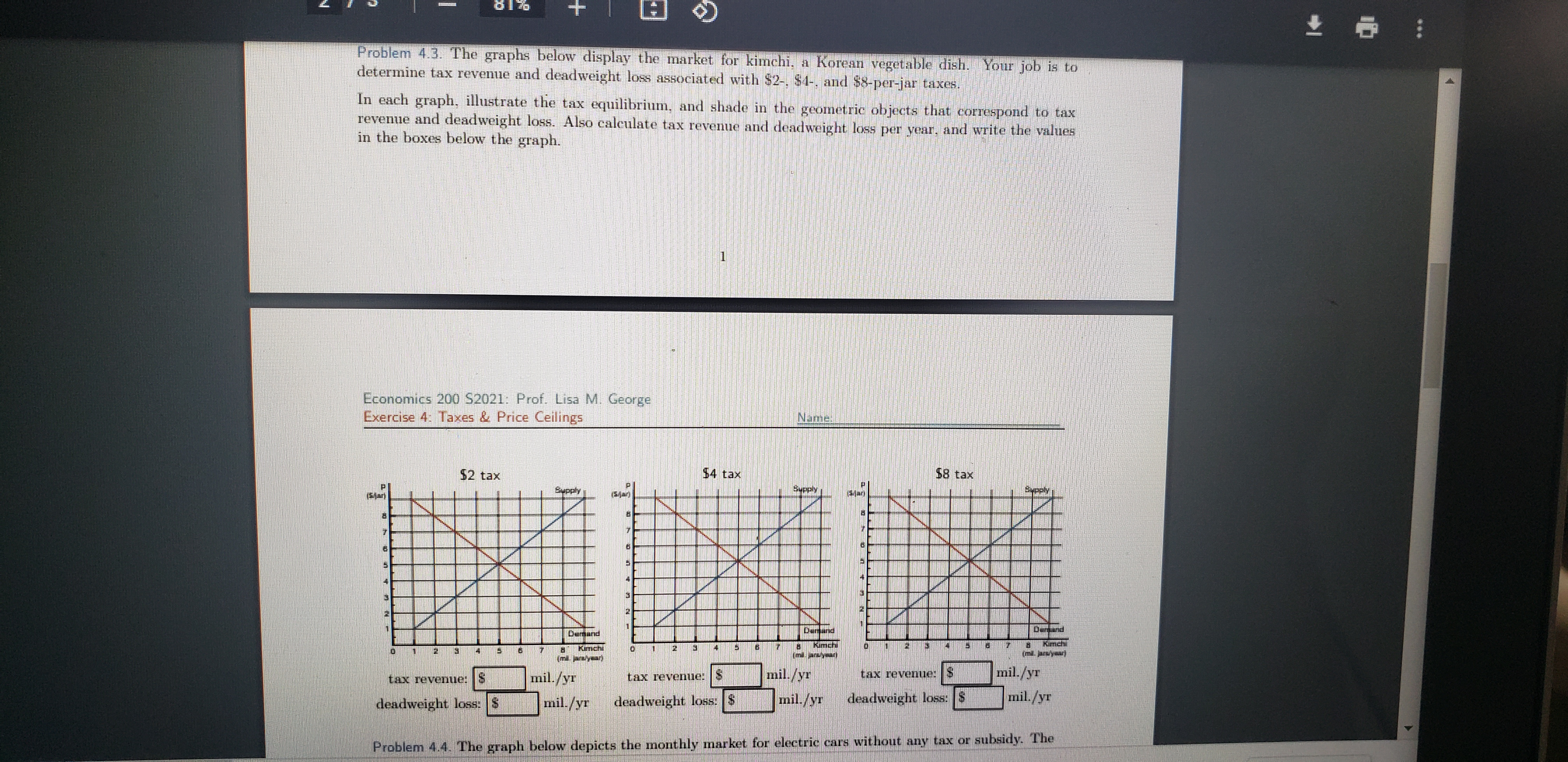 80 Demand 60 (d) In the tax equilibrium, buyers pay per 40
