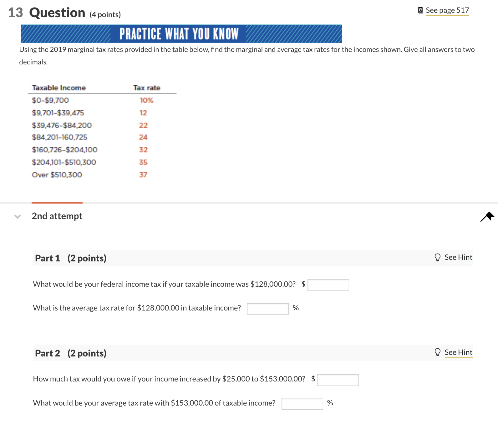 13 Question (4 points) e See page 517 PRACTICE WHAT YOU