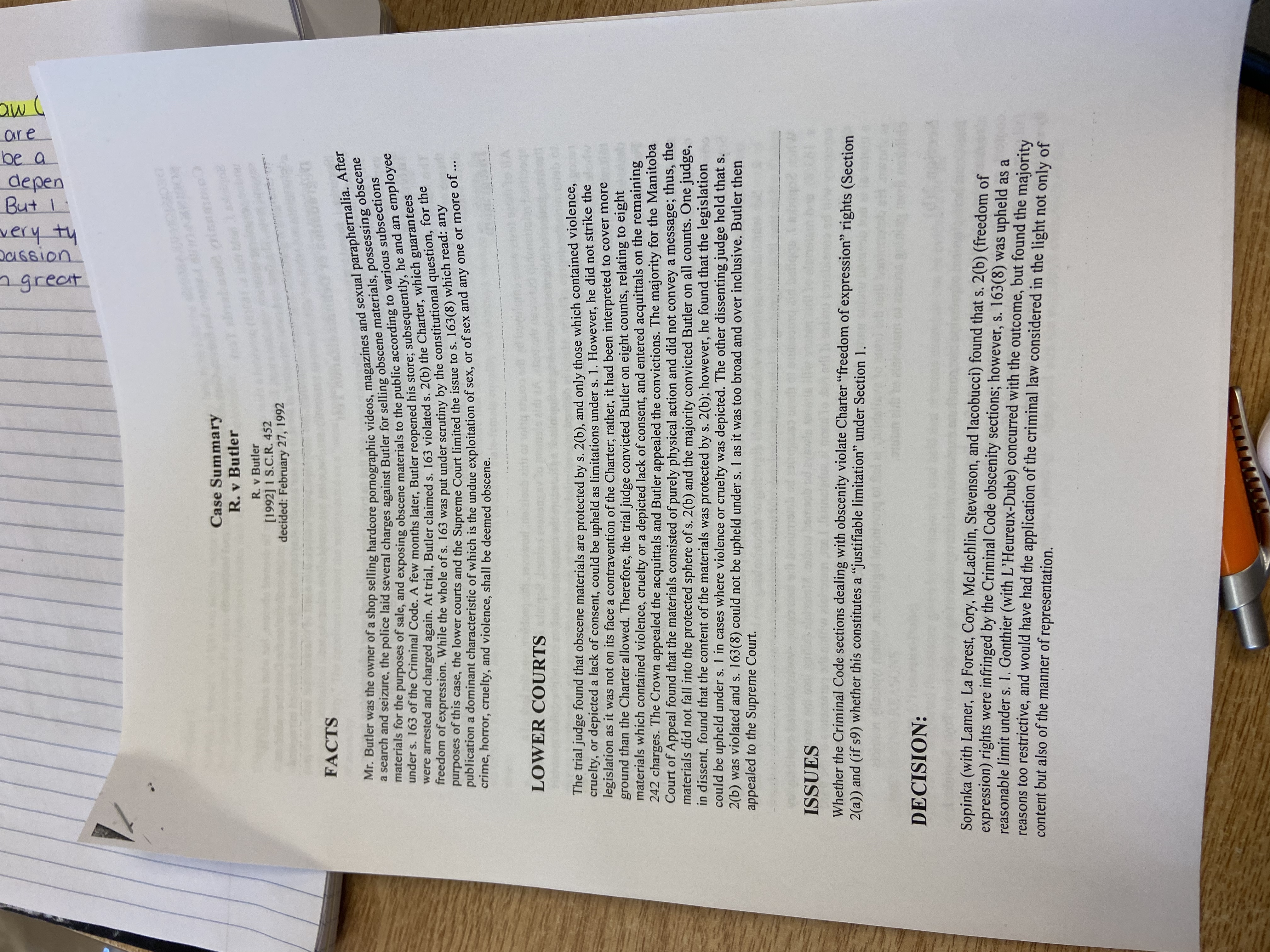 OWN WORDS. summary should be a bit longer then a page. Then