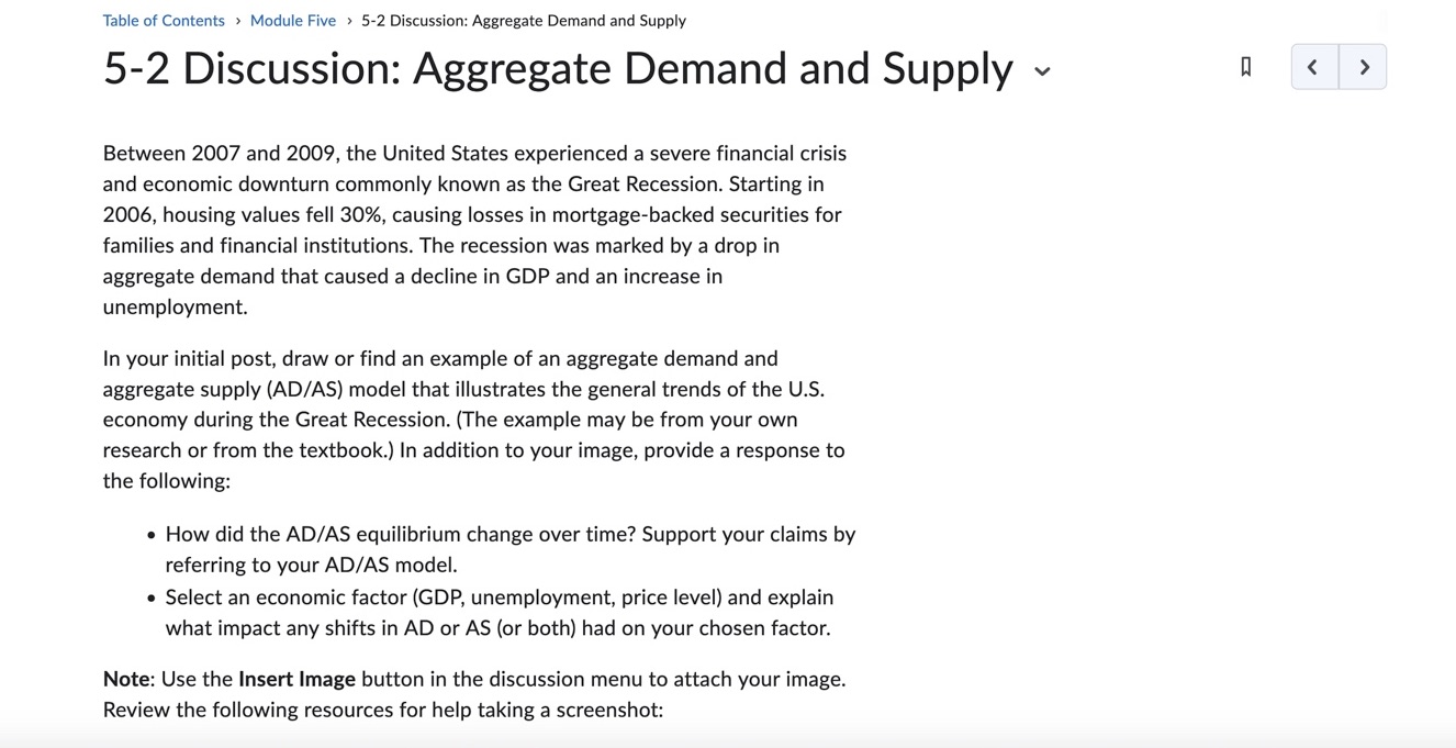  Table of Contents > Module Five > 5-2 Discussion: Aggregate Demand