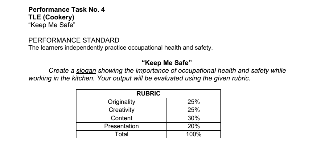Create a slogan showing the importance of occupational health and safety while