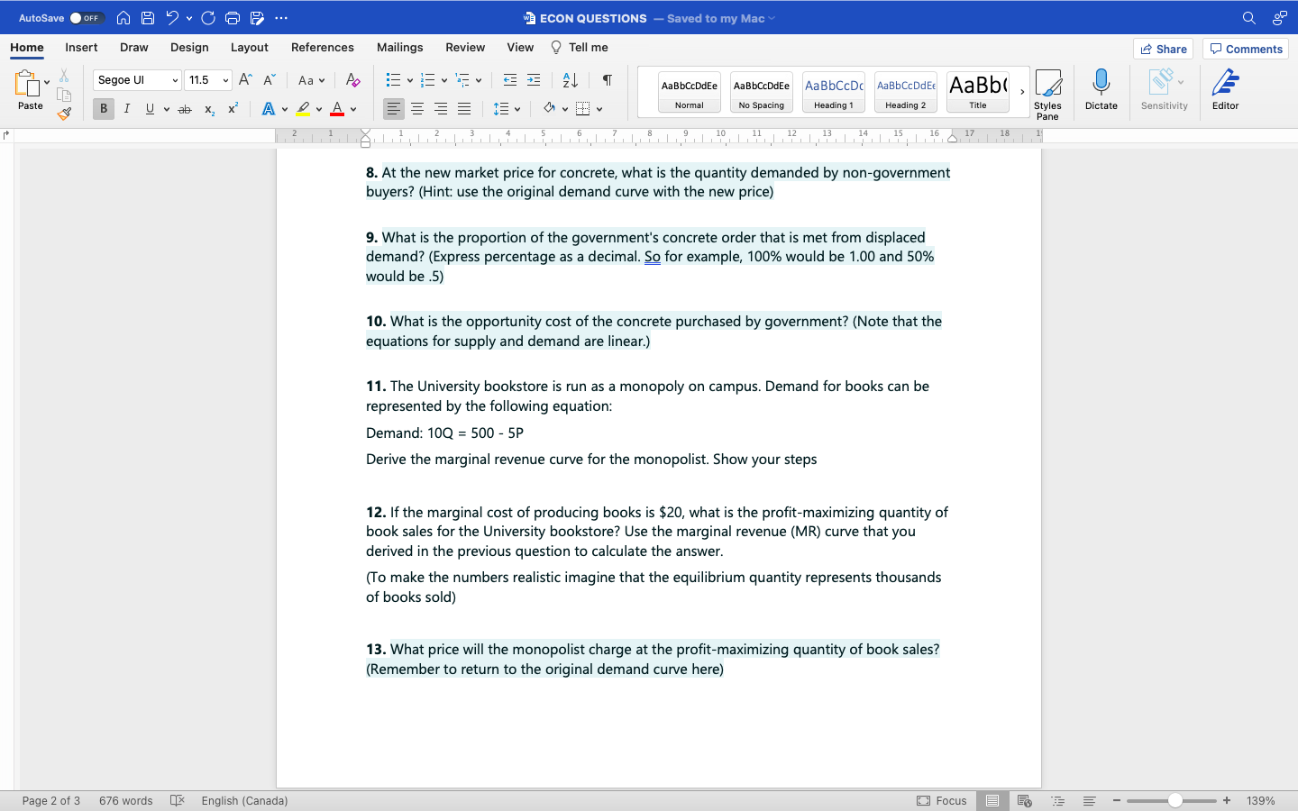 References Mailings Review View ? Tell me Share Comments Segoe UI 11.5