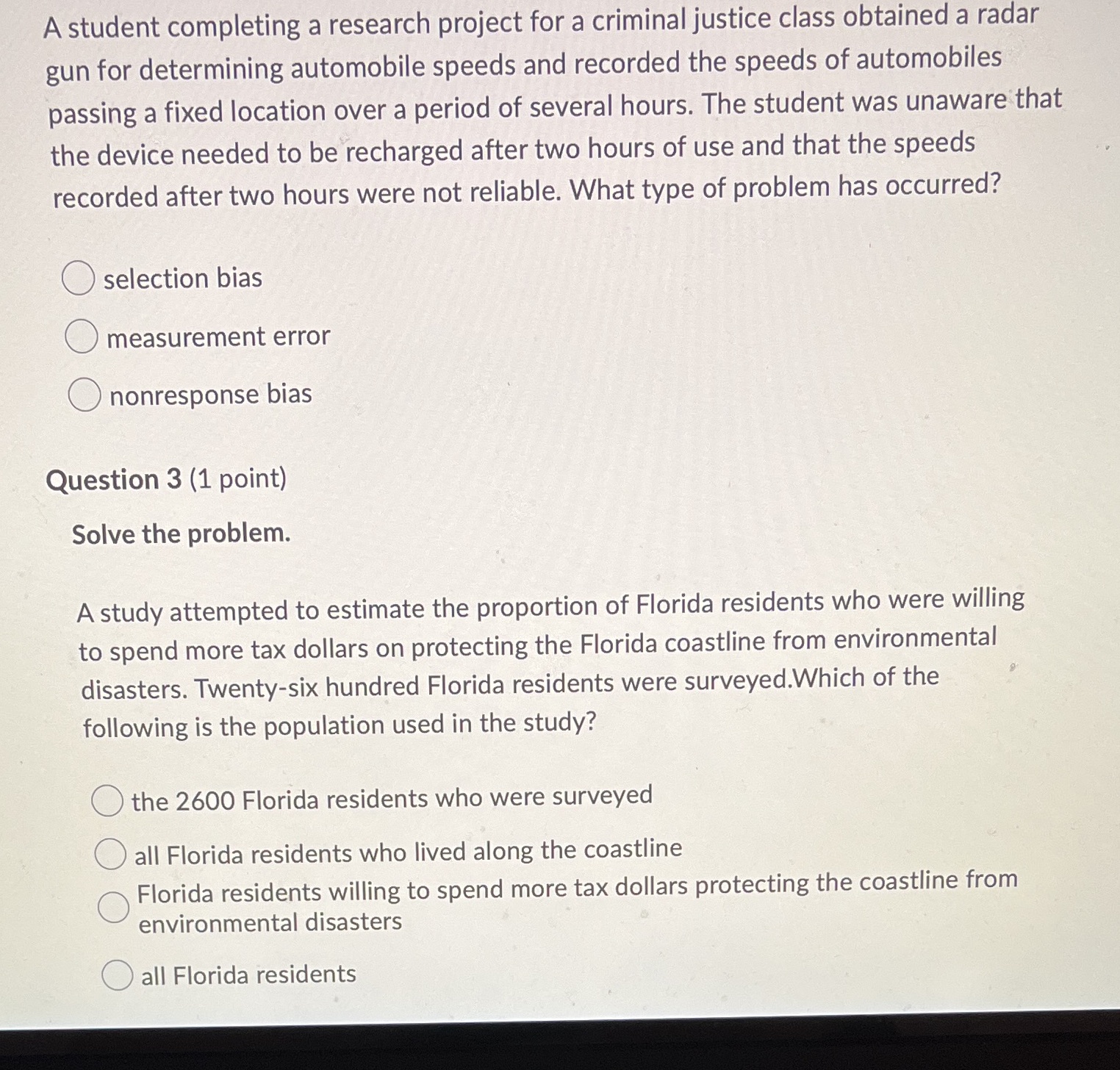  Stat A student completing a research project for a criminal justice