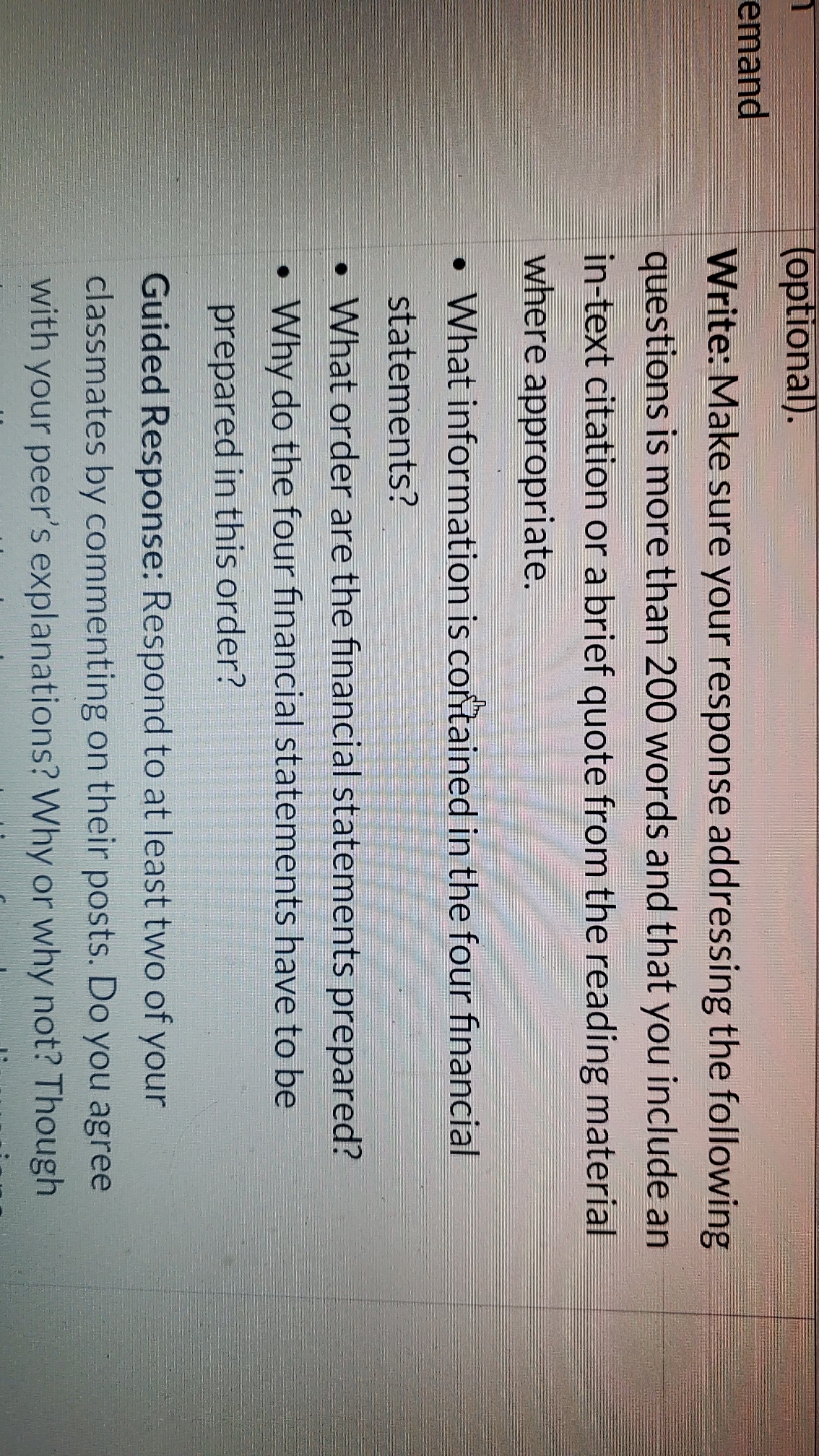 the following questions is more than 200 words and that you include