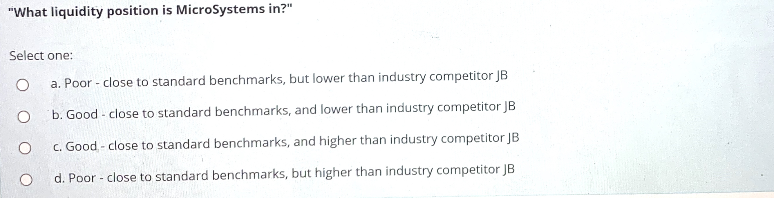 as far as possible below this figure. O d. Yes - inventory