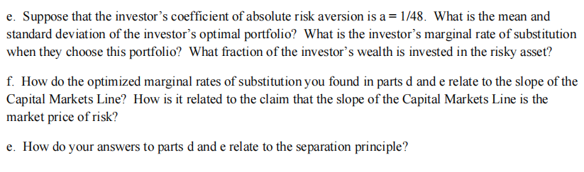 202, where a is the investor's coefficient of absolute risk aversion. a.
