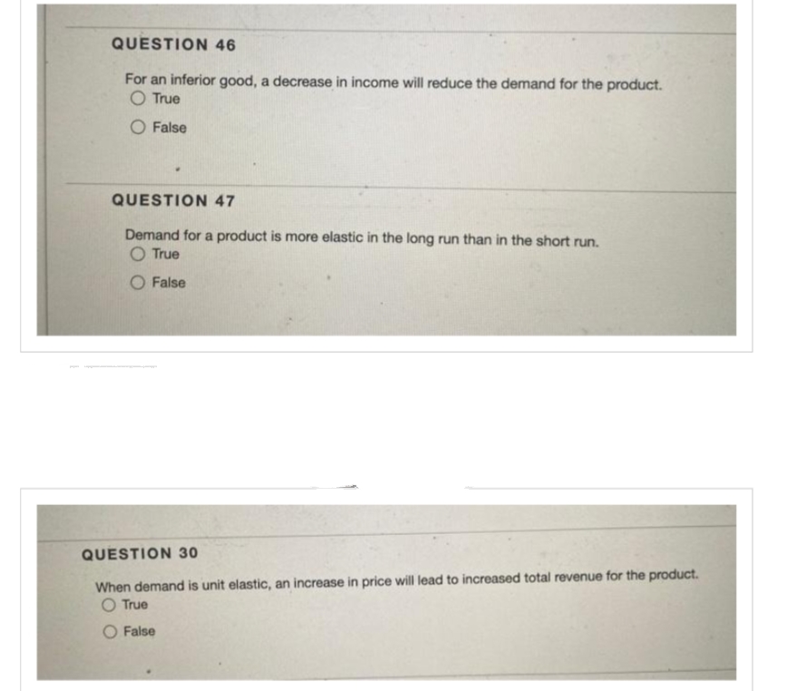 QUESTION 46 For an inferior good, a decrease in income will