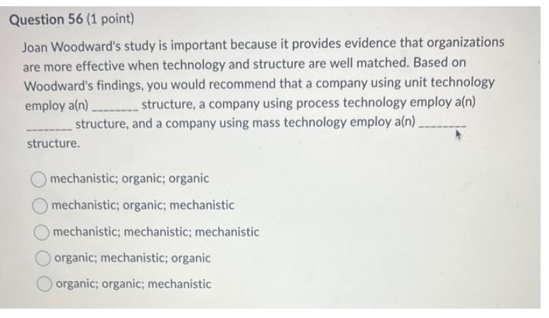 provides evidence that organizations are more effective when technology and structure are