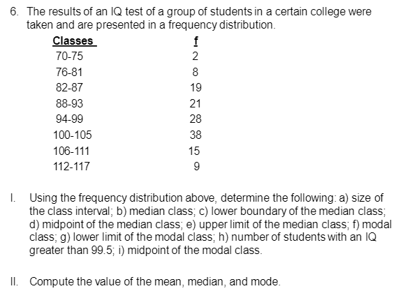 3 f. Decile 7 g. Decile 8 h. Percentile 88INSTRUCTIONS: Solye the
