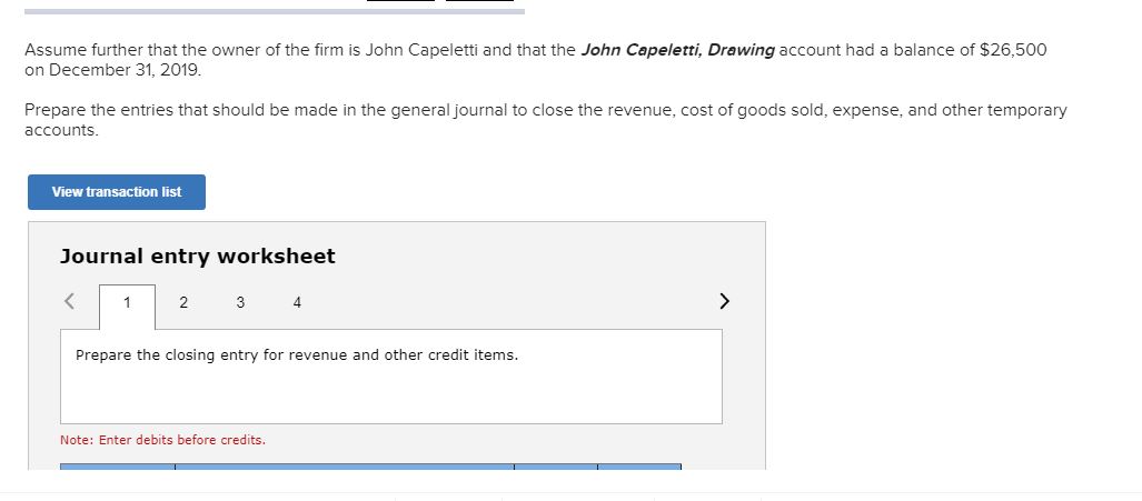 Assume further that the owner of the firm is John Capeletti and