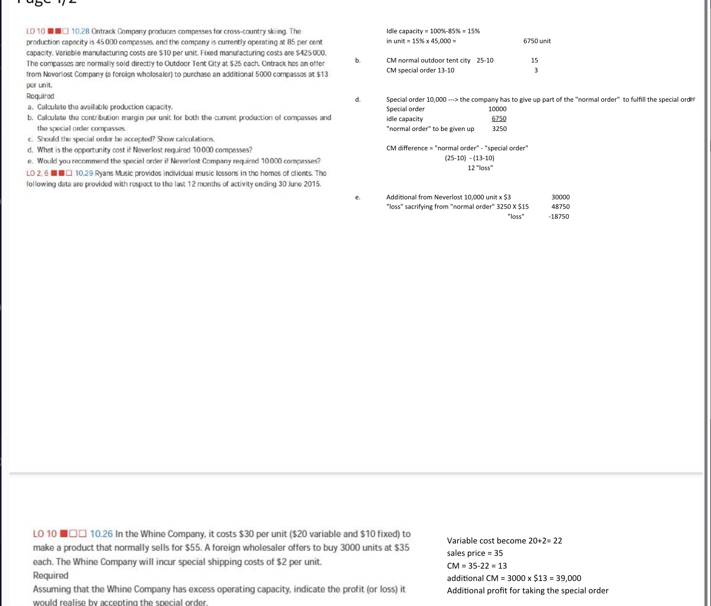  Please answer using excel format (no screenshot/image LO 10 ) 10.28