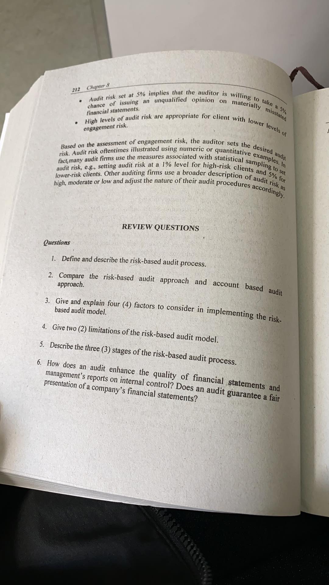 implies that the auditor is willing to take a soy chance of