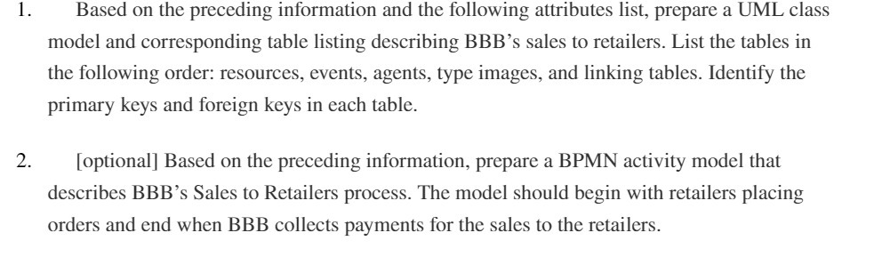 1. Based on the preceding information and the following attributes list,