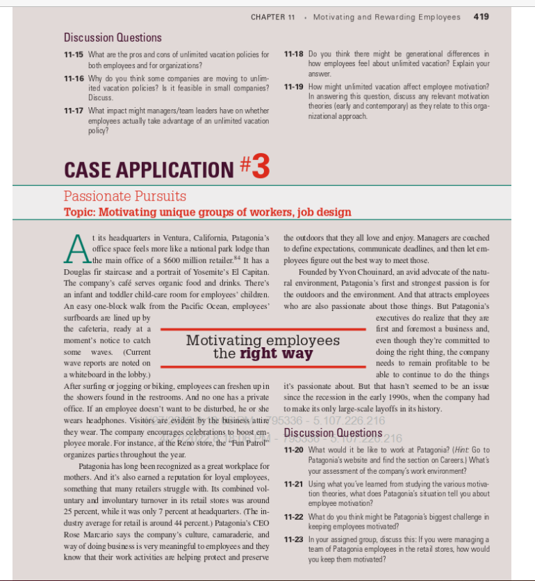 CASE APPLICATION #2 Unlimited Vacation Time? Really? Topic: Motivating professionals, expectancy theory