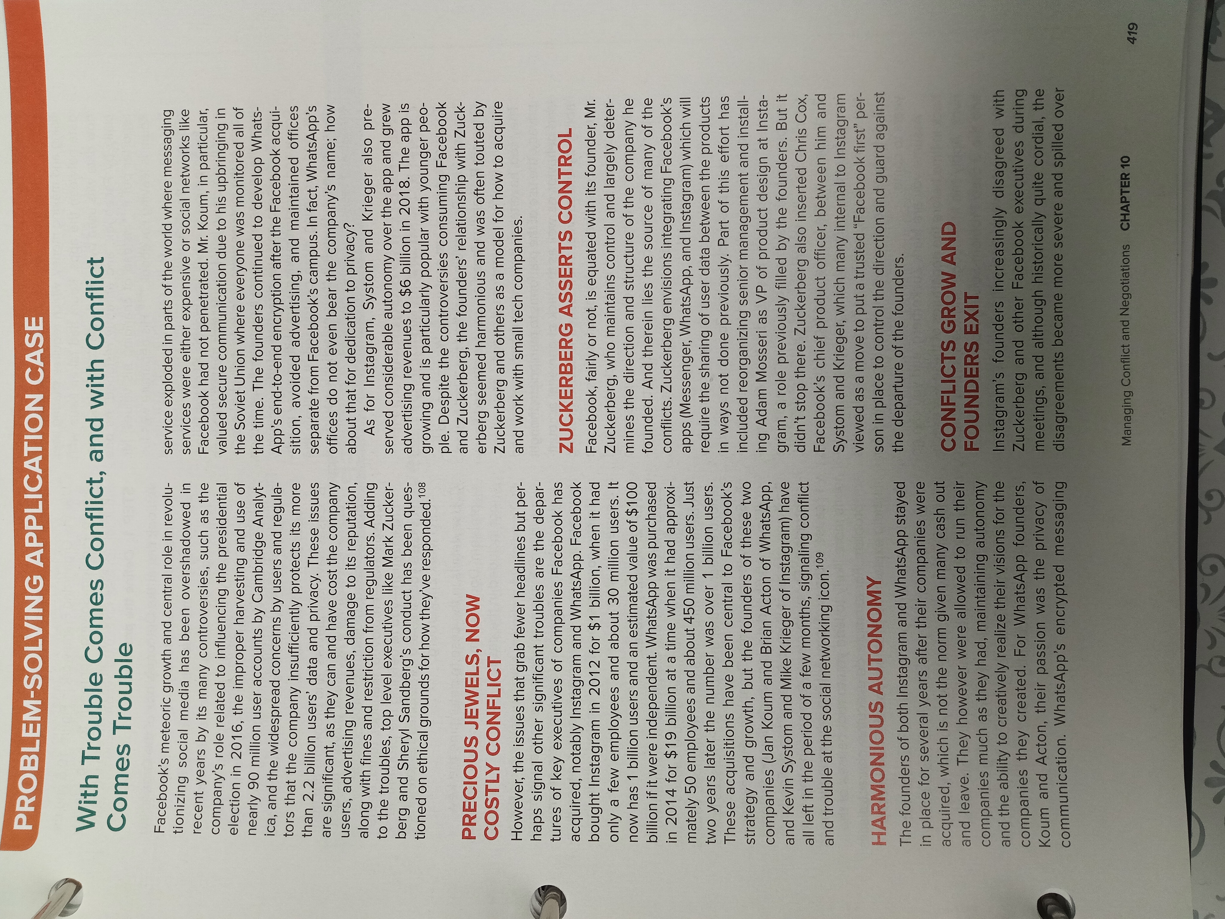  PROBLEM-SOLVING APPLICATION CASE With Trouble Comes Conflict, and with Conflict Comes