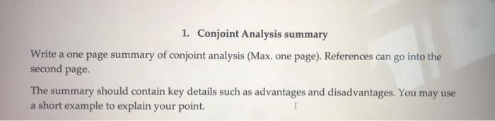 analysis (Max. one page). References can go into the second page. The