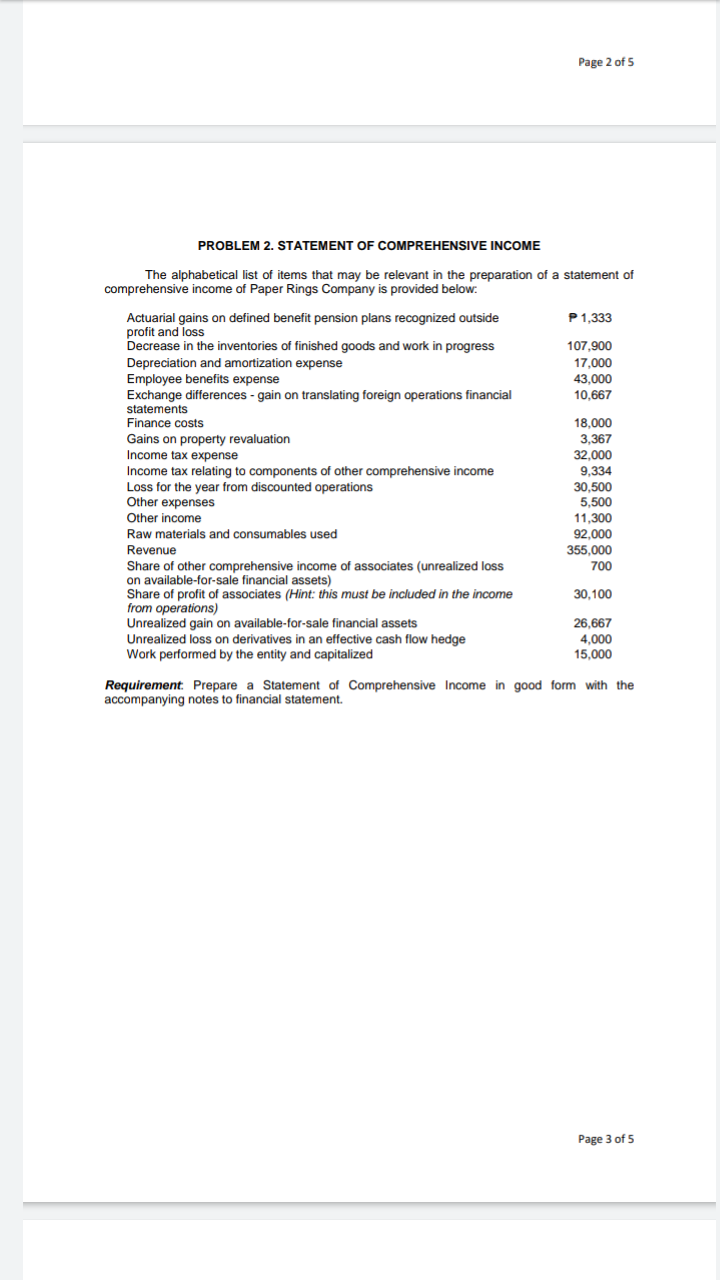  Help me provide a proper statement with notes Page 2 of