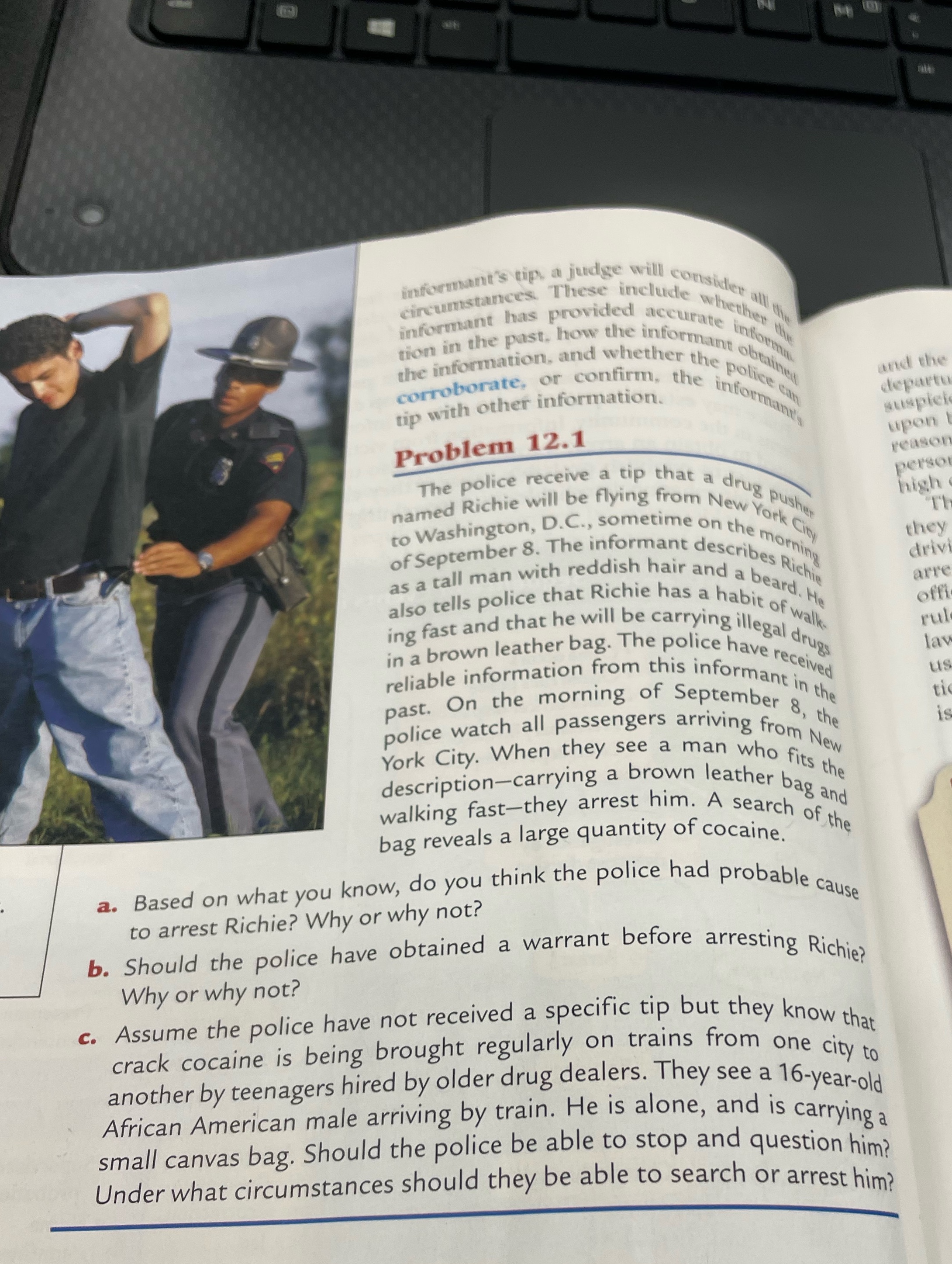  Answer problem 12.1 questions a,b, and c please. informant's tip. a