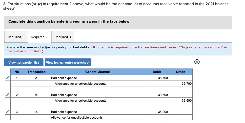 adjusting entry for bad debt expense is recorded only at December 31,