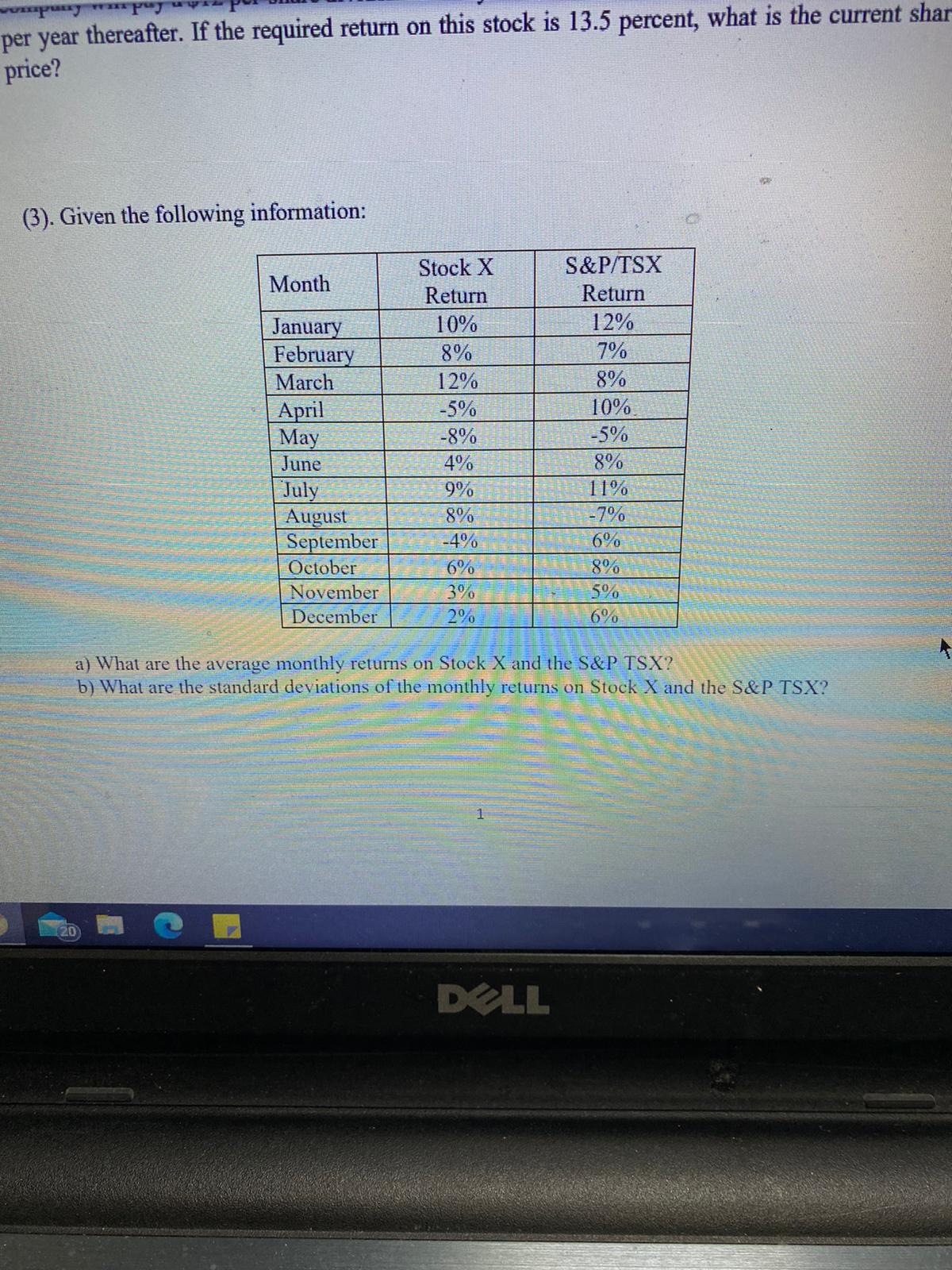 per year thereafter. If the required return on this stock is
