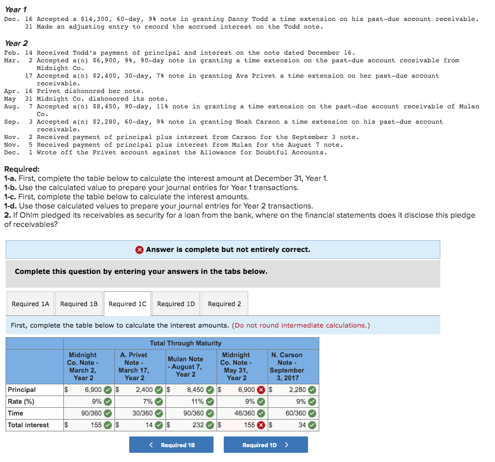  why is this incorrect? Year 1 Dec. 16 Accepted a $14,300,