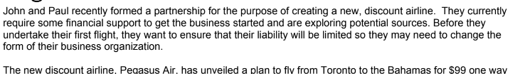 the four types of Market Structures.In which type would Pegasus Air be