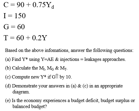 above alternations} answer the following questions: (a) Find Y* using Y=AE s: