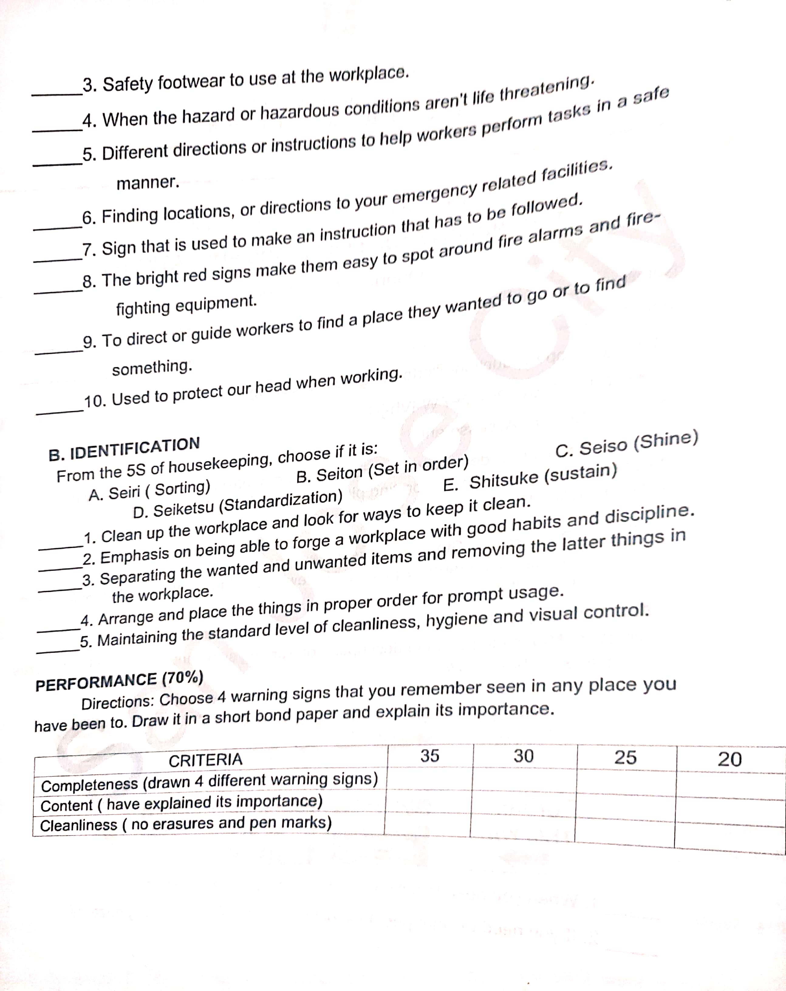 Answer it all thank you. A. MATCHING TYPE Direction: Match the following