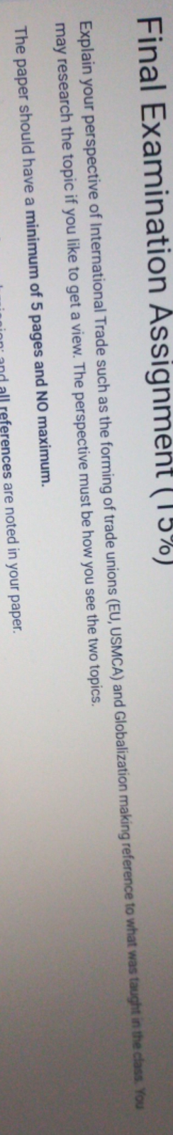 explain as soon possible Final Examination Assignment ( 1570) Explain your