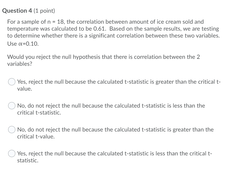 between amount of ice cream sold and temperature was calculated to be0.61.What