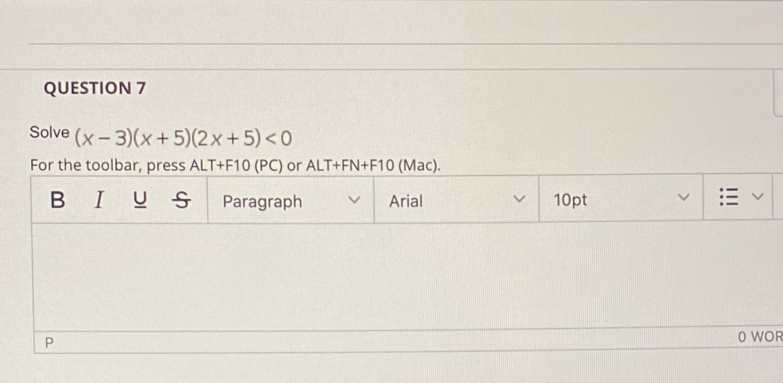 (Mac). B I u Paragraph v Arial p 10pt O WOR