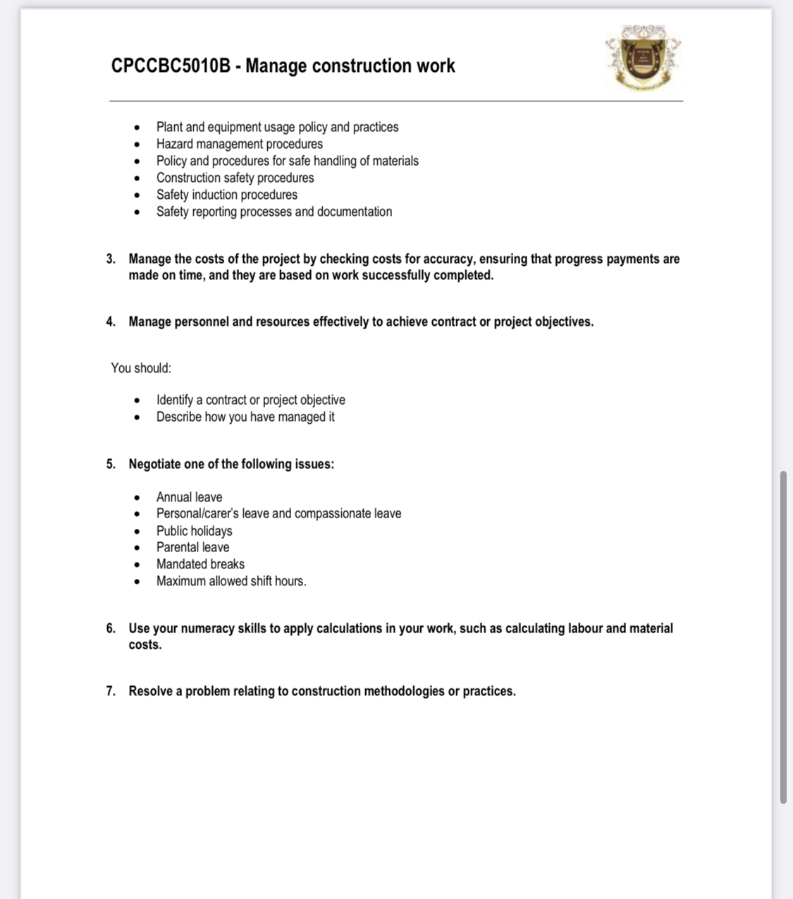 given below. This assessment requires you to demonstrate your ability to manage