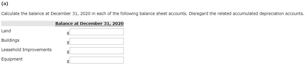 property, plant, and equipment section of Buffalo Company's balance sheet had the