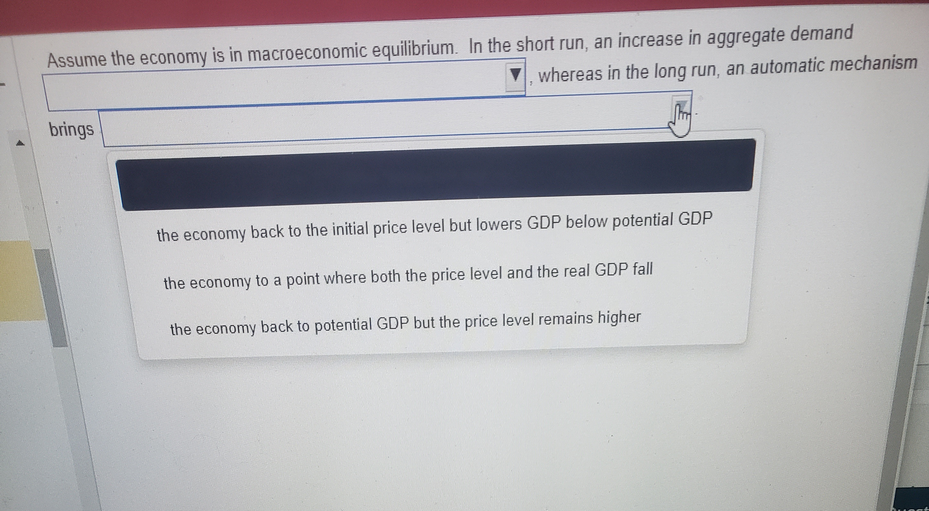by pen paper plz Assume the economy is in macroeconomic equilibrium. In