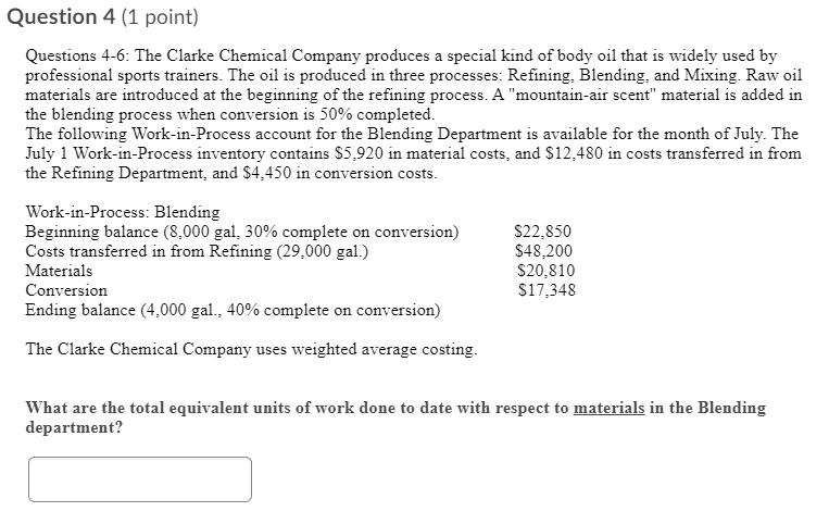 1What: are the total equivalent units of work done? :] Question 2