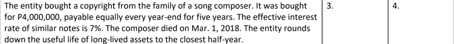 following cases. Assume that the asset was purchased on Jan.1, 2020 unless