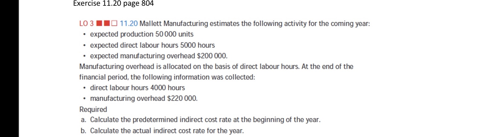 Please answer using excel format (no screenshot/image Exercise 11.20 page 804