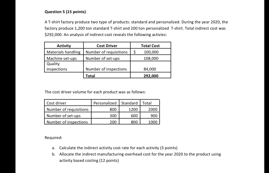 Please answer using excel and please dont use image/screenshoot Question 5