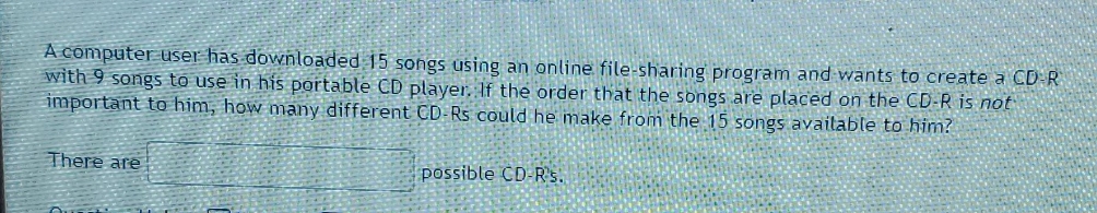 using an online file-sharing program and wants to create a CD-R with
