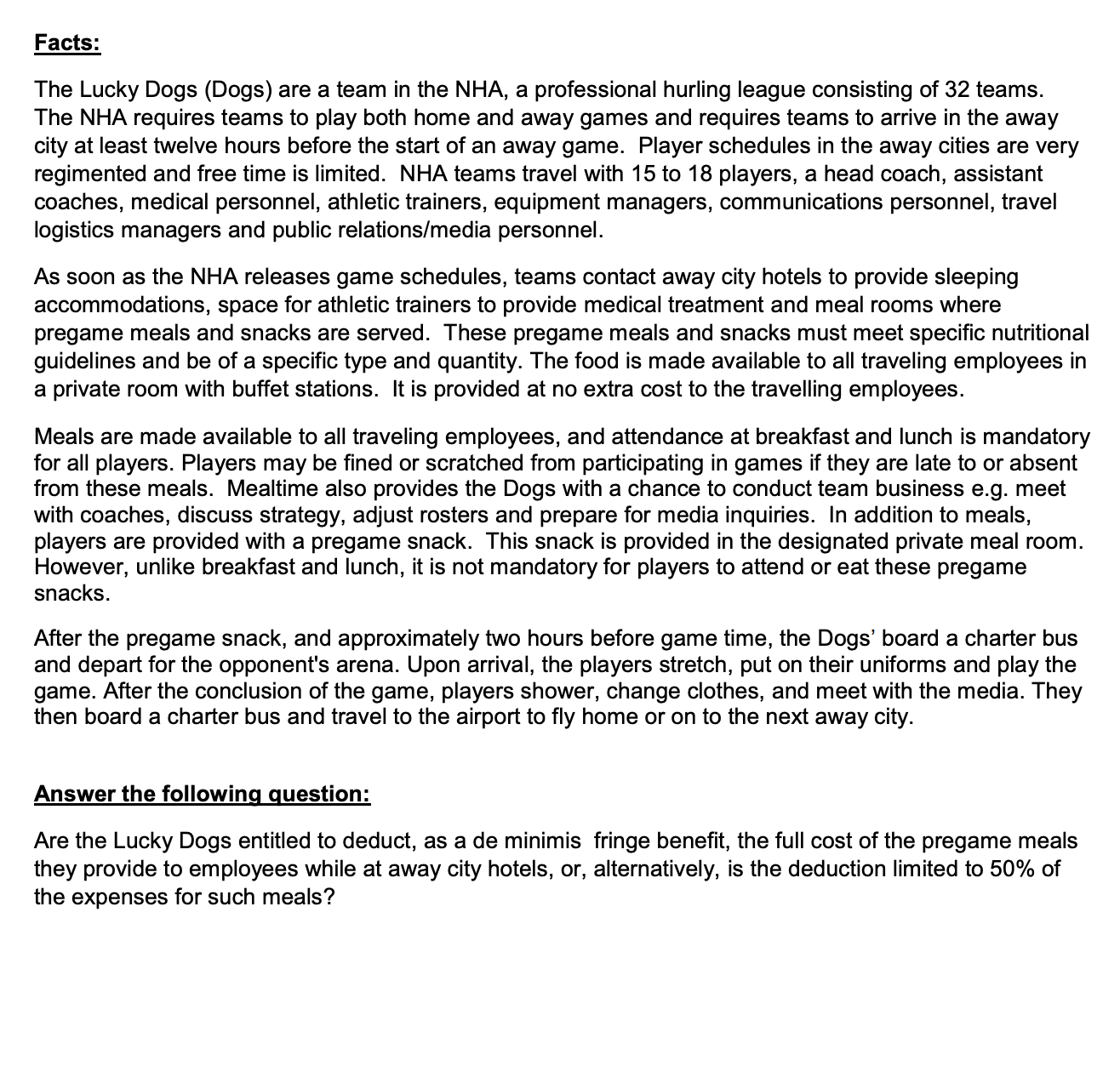 a maximum of 5 pages, 1 and spaced Facts: The Lucky Dogs