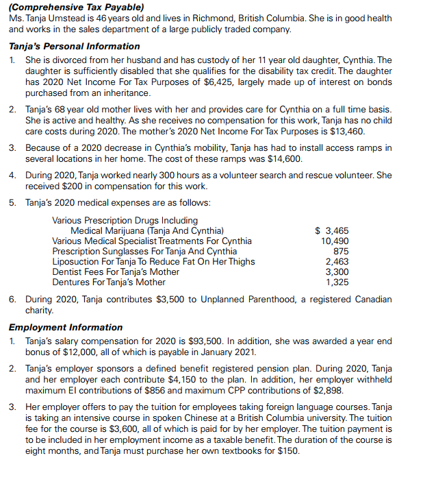 large publicly traded company. Tanja's Personal Information 1. She is divorced from