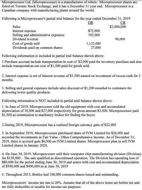 end. Microprocessor is a Canadian company with manufacturing plants around the world.