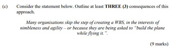 (c) Consider the statement below. Outline at least THREE (3) consequences