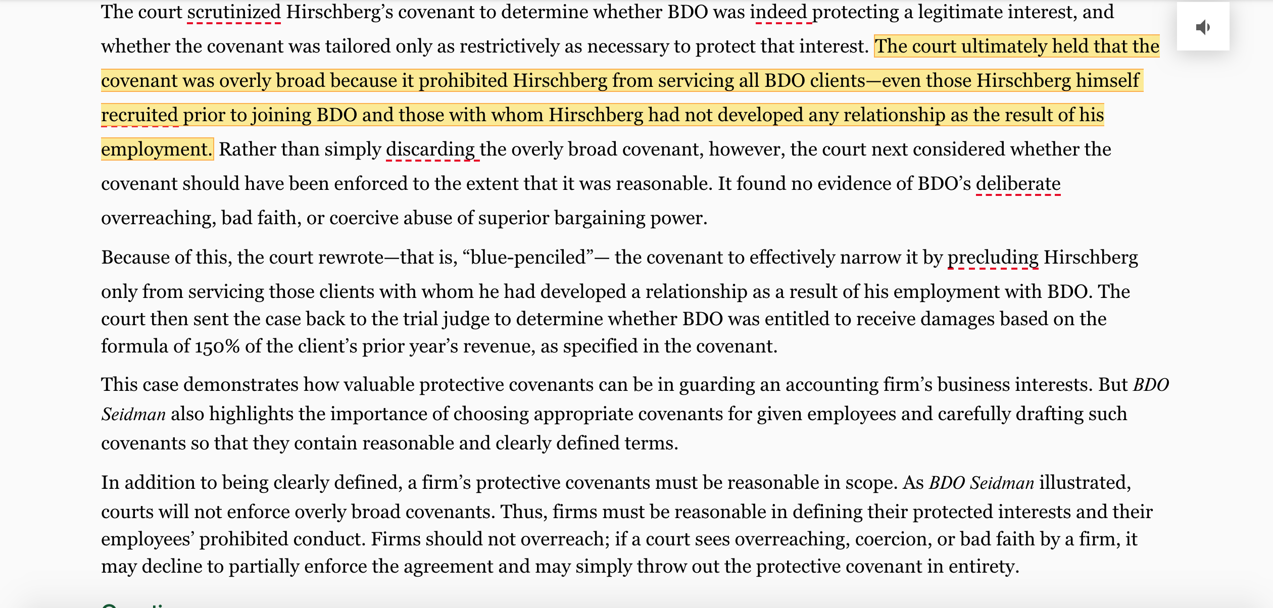 in their employment, partnership, and shareholder agreements. In BDO Seidman, the defendant