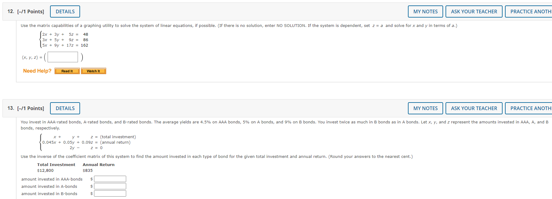 Read It Watch It Submit Answer 9. [-/1 Points] DETAILS 1 1