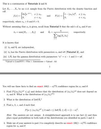 ..., X. be an i.l.d. sample from the Pareto distribution with the