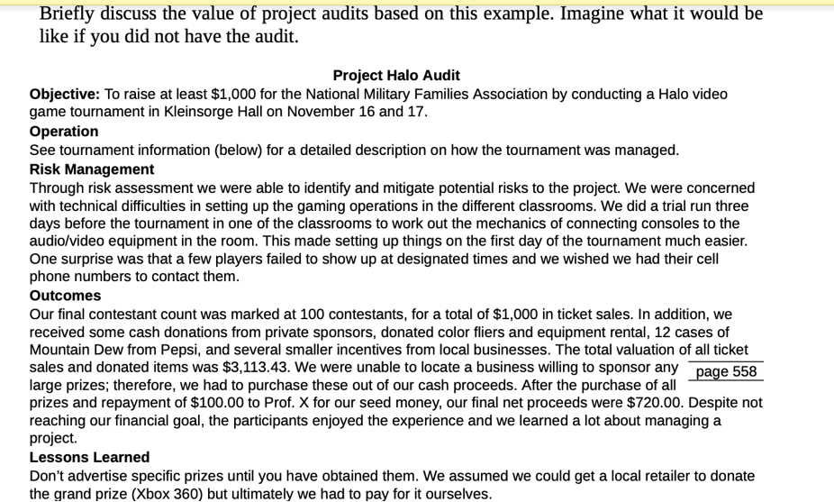 their report that you wish were addressed? Explain why this information would