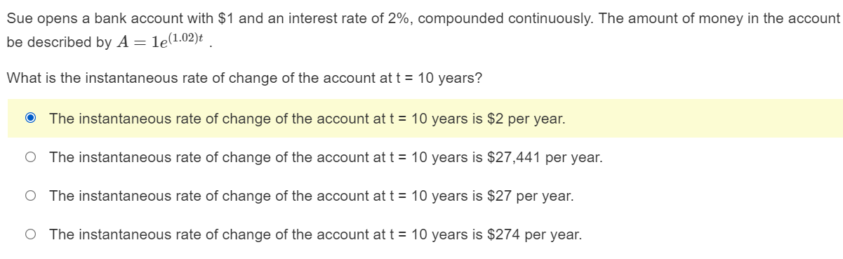 The object's instantaneous rate of change at x = 1.5 s is
